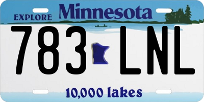 MN license plate 783LNL