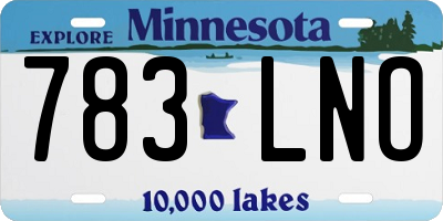 MN license plate 783LNO