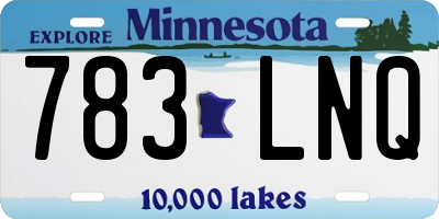 MN license plate 783LNQ