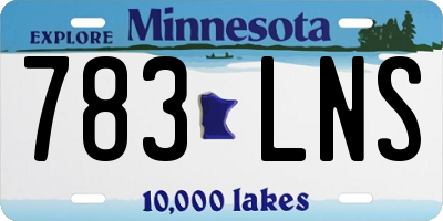 MN license plate 783LNS