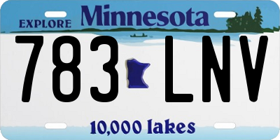 MN license plate 783LNV