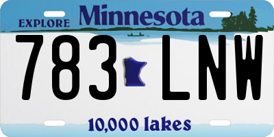 MN license plate 783LNW