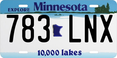 MN license plate 783LNX