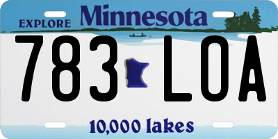 MN license plate 783LOA