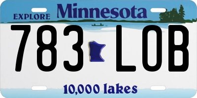 MN license plate 783LOB