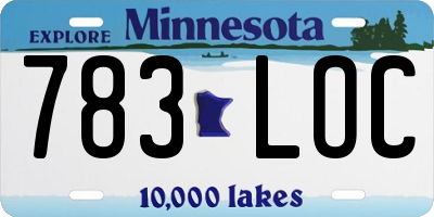 MN license plate 783LOC
