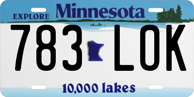 MN license plate 783LOK