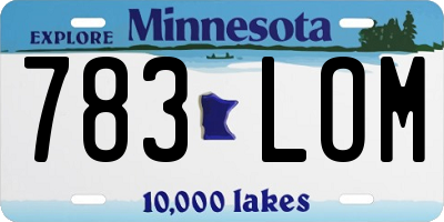 MN license plate 783LOM