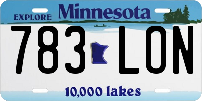 MN license plate 783LON