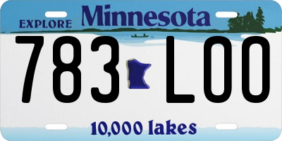 MN license plate 783LOO