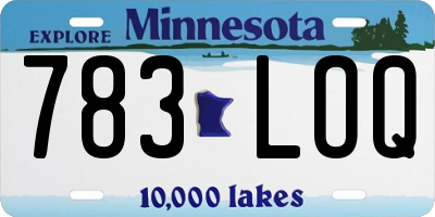 MN license plate 783LOQ