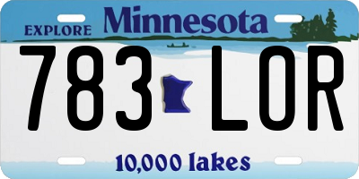 MN license plate 783LOR