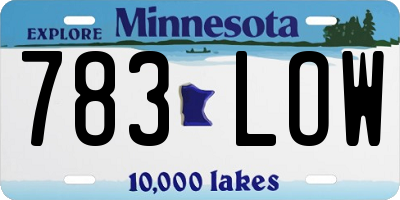 MN license plate 783LOW