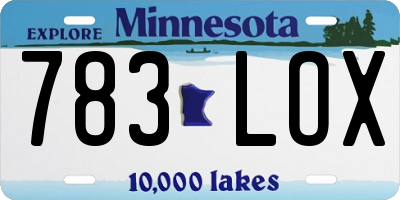 MN license plate 783LOX