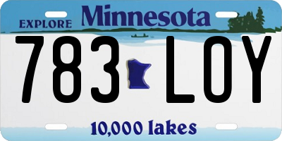 MN license plate 783LOY