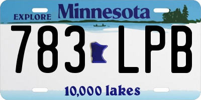 MN license plate 783LPB