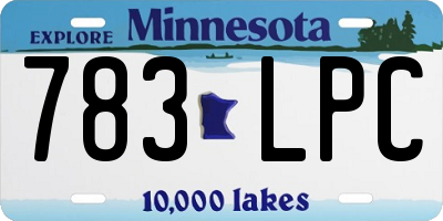 MN license plate 783LPC