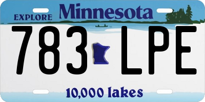 MN license plate 783LPE