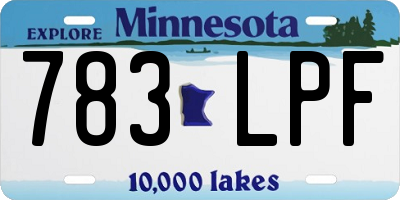 MN license plate 783LPF