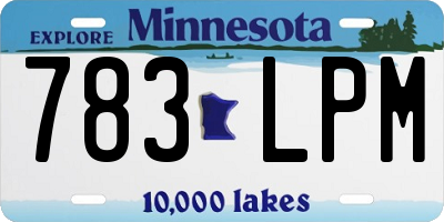 MN license plate 783LPM