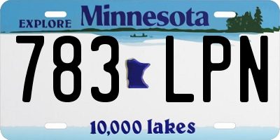 MN license plate 783LPN