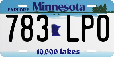 MN license plate 783LPO