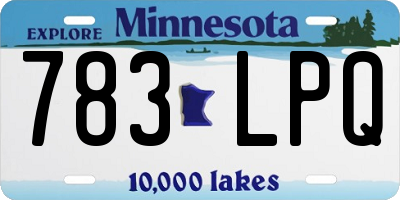 MN license plate 783LPQ
