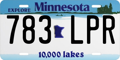 MN license plate 783LPR