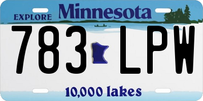 MN license plate 783LPW