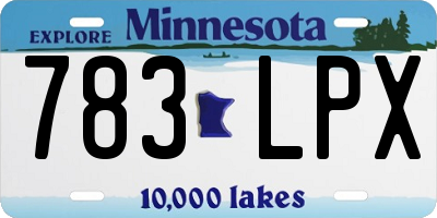 MN license plate 783LPX
