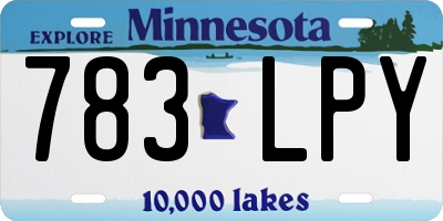 MN license plate 783LPY