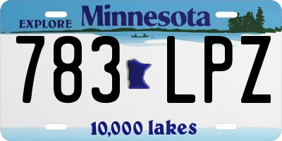 MN license plate 783LPZ