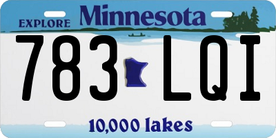 MN license plate 783LQI