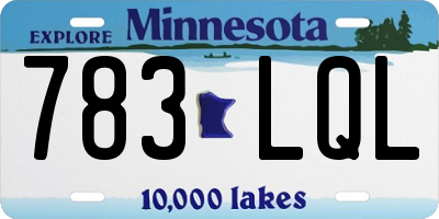 MN license plate 783LQL