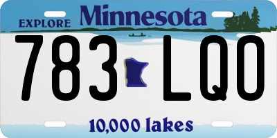 MN license plate 783LQO