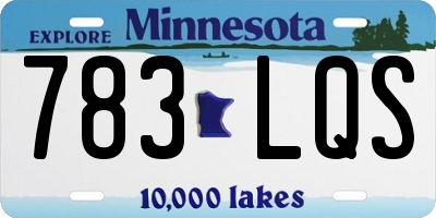 MN license plate 783LQS