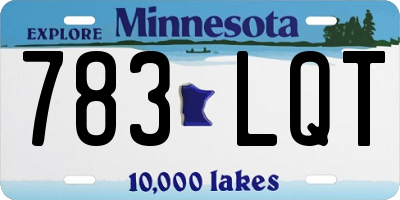 MN license plate 783LQT