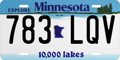 MN license plate 783LQV