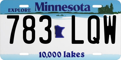 MN license plate 783LQW
