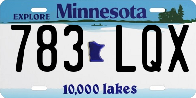 MN license plate 783LQX