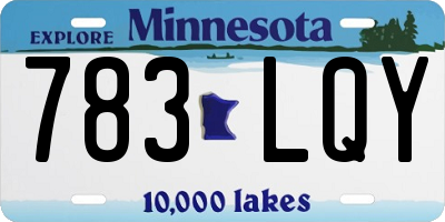 MN license plate 783LQY