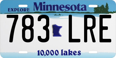 MN license plate 783LRE