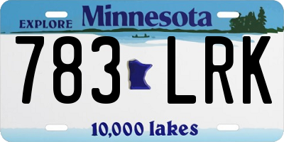 MN license plate 783LRK
