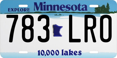 MN license plate 783LRO