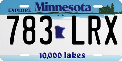MN license plate 783LRX