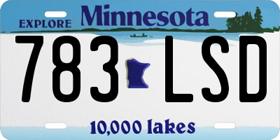 MN license plate 783LSD