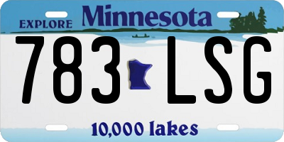 MN license plate 783LSG