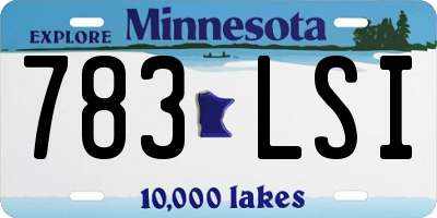 MN license plate 783LSI