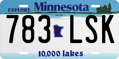 MN license plate 783LSK
