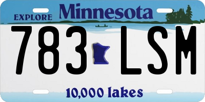 MN license plate 783LSM
